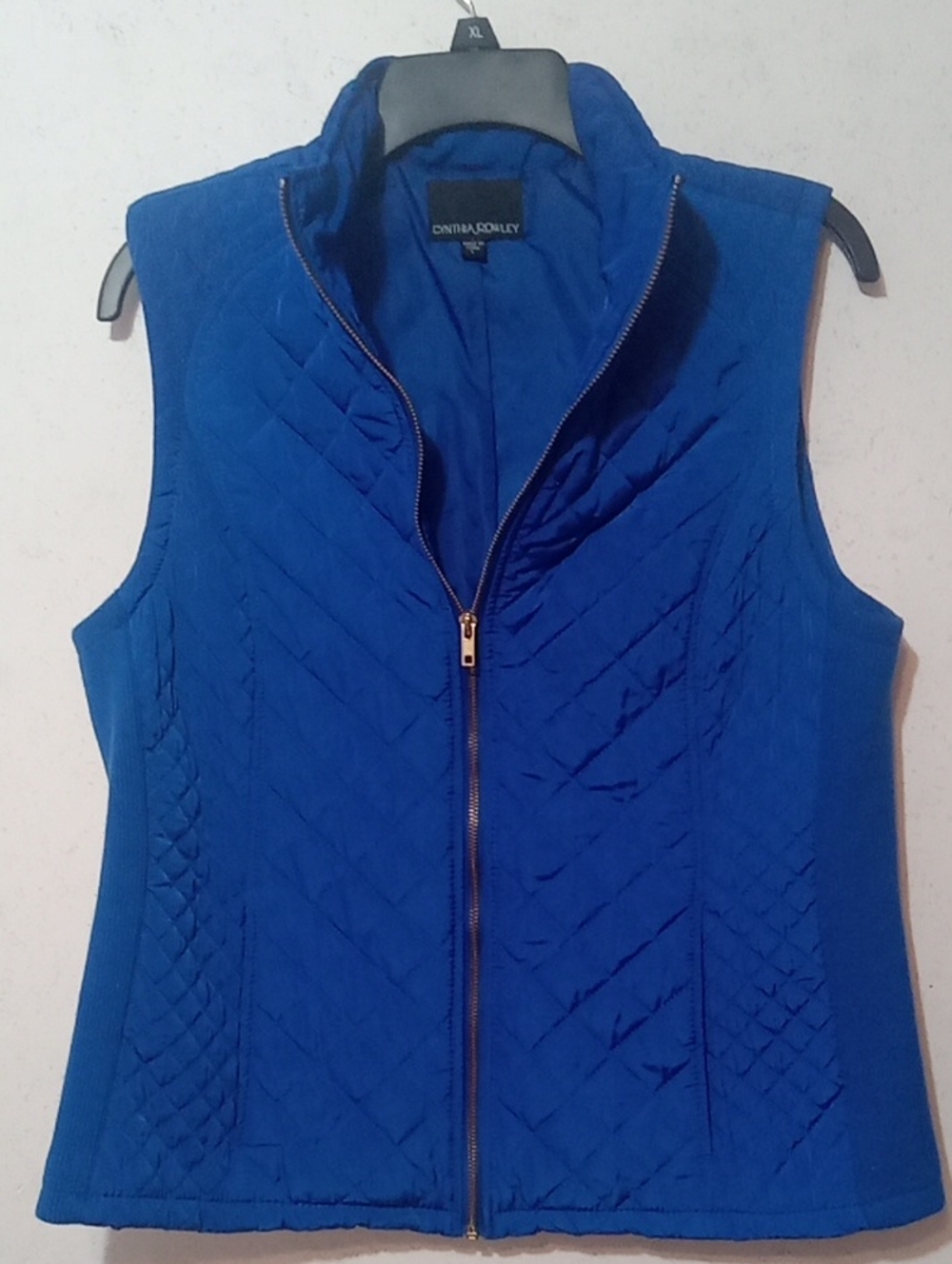 Cynthia Rowley Quilted Royal Blue Zip-Up Vest